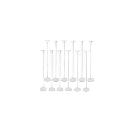 12 Balloon Sticks on Stand 43cm for Table with Adhesive