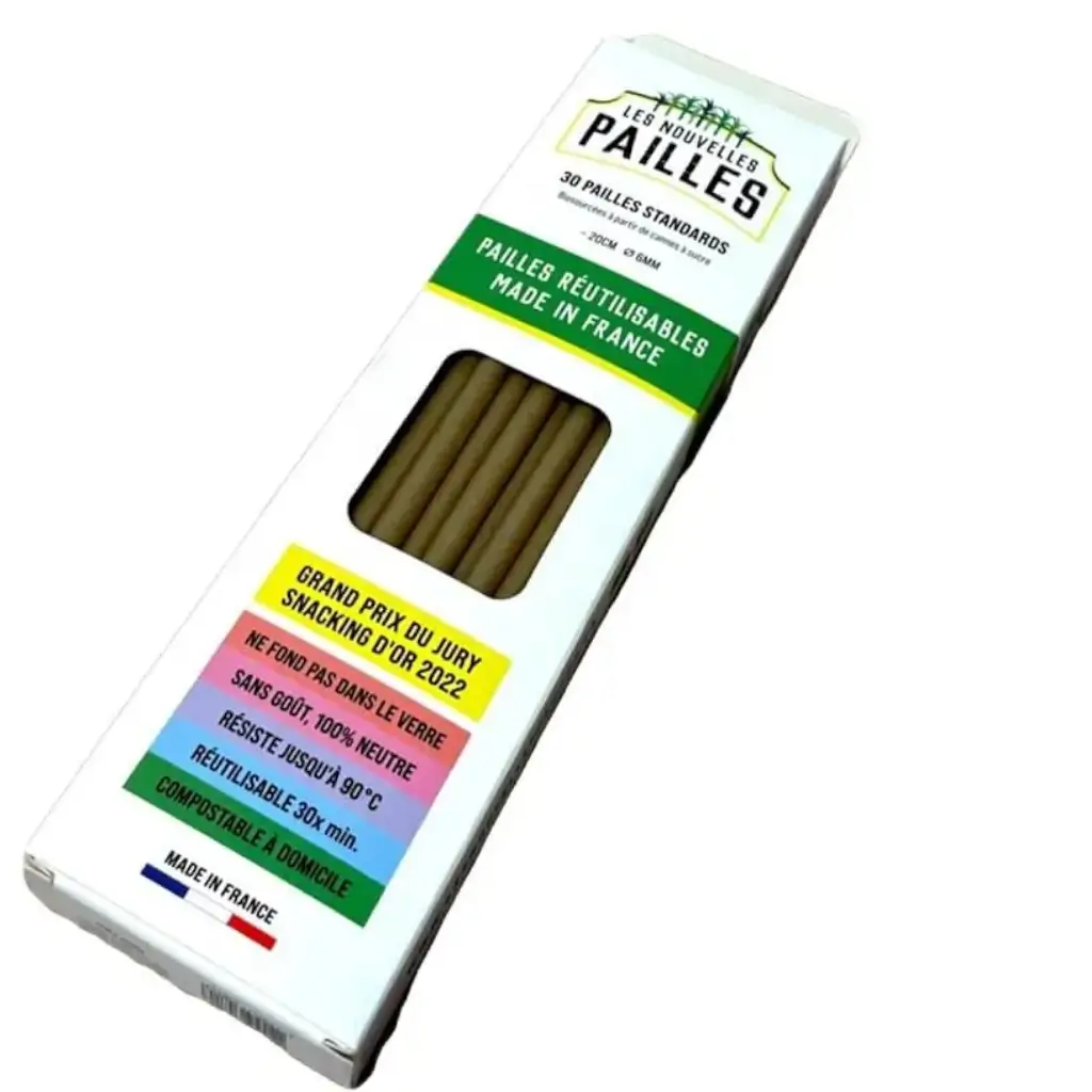 Straw 20cm ø6mm Biosourced in sugar cane - Box of 30