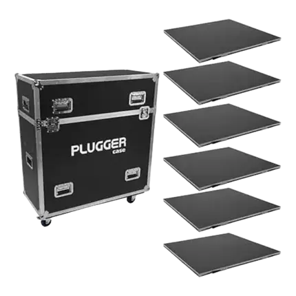 Set of 6 Stage Platforms Plugger Case QuickStage 6 Set