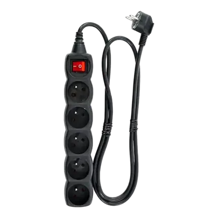 5 Socket Power Strip With Plugger Switch - MPE-5S