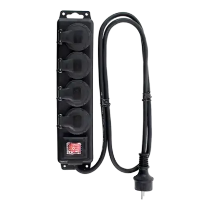 5-Socket Power Strip with Cover and Switch MPE-4SIP