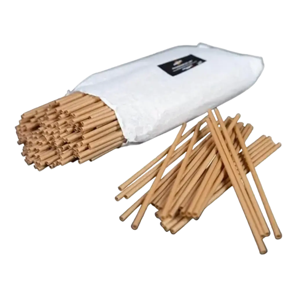 20cm ø6mm Biosourced sugarcane straw - 250 per pack