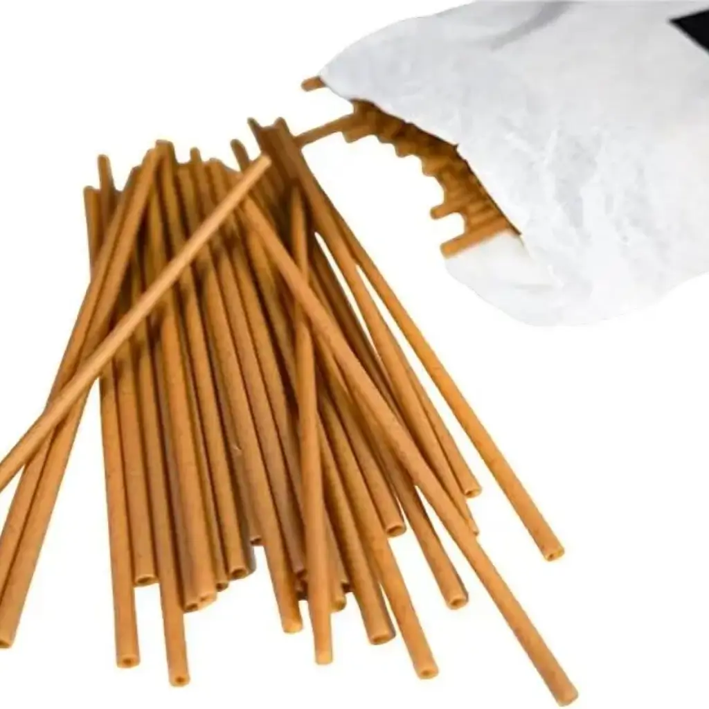 20cm ø6mm Biosourced sugarcane straw - 250 per pack