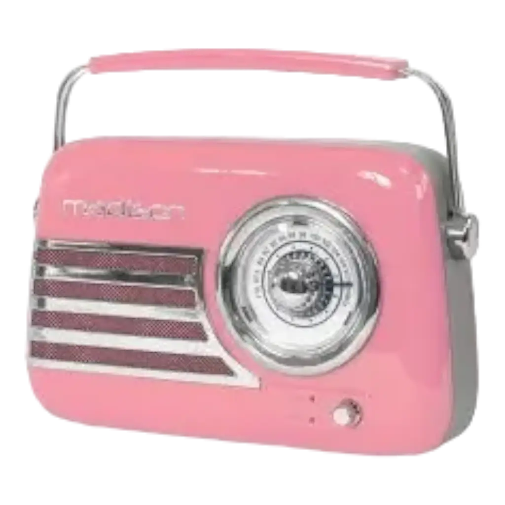 Vintage Standalone Radio with Bluetooth USB & FM 30W Pink