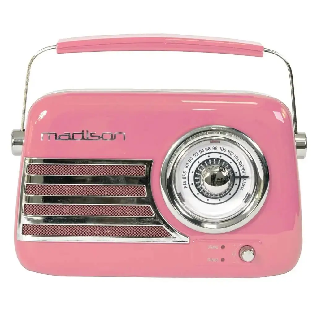 Vintage Standalone Radio with Bluetooth USB & FM 30W Pink