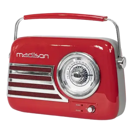 Vintage Standalone Radio with Bluetooth USB & FM 30W Red