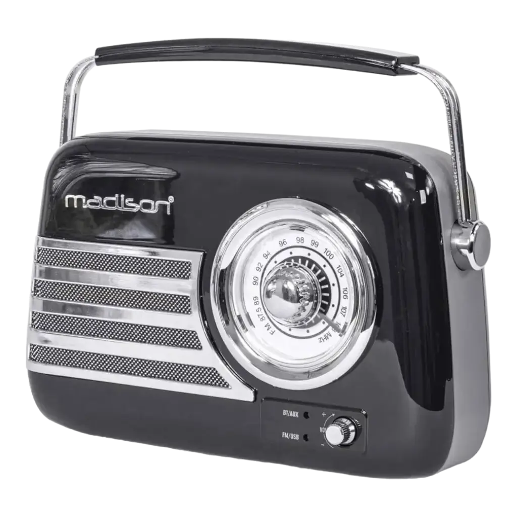 Vintage Standalone Radio with Bluetooth USB & FM 30W Black