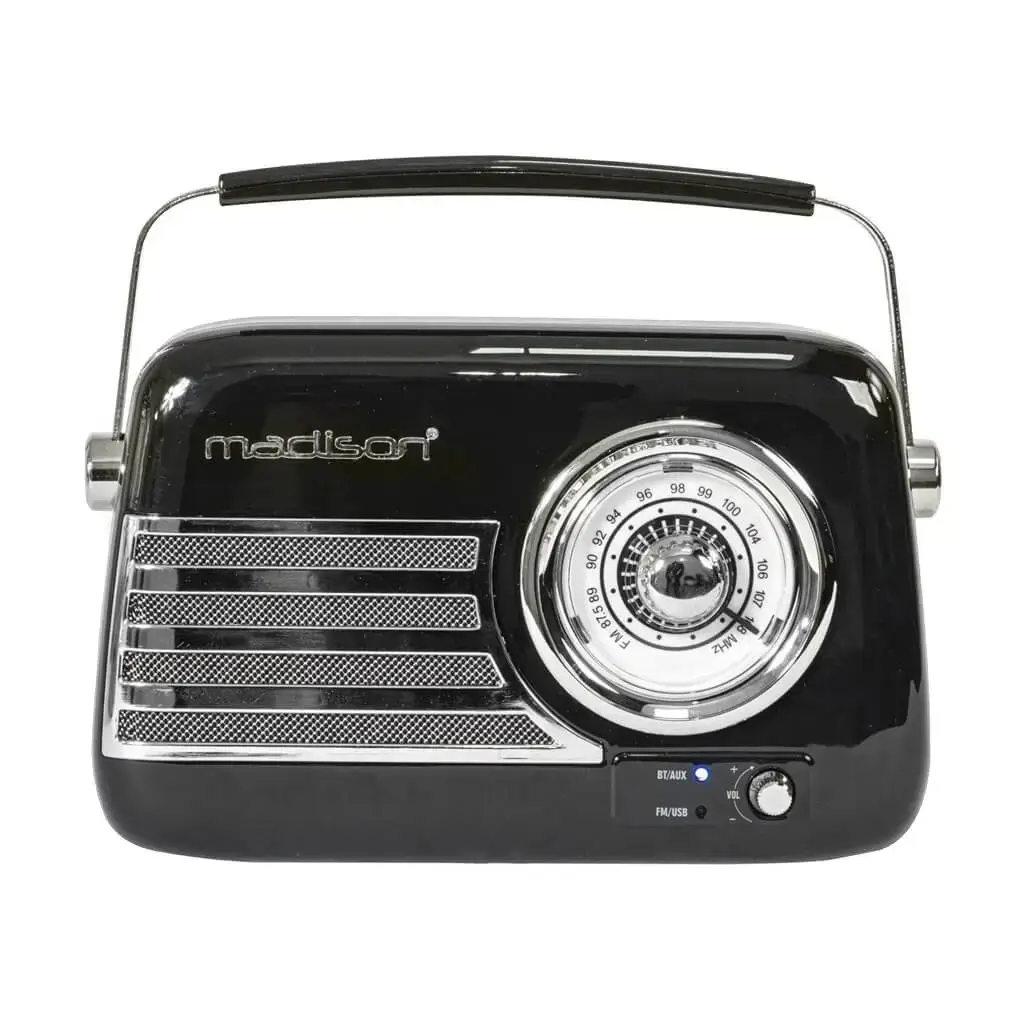 Vintage Standalone Radio with Bluetooth USB & FM 30W Black