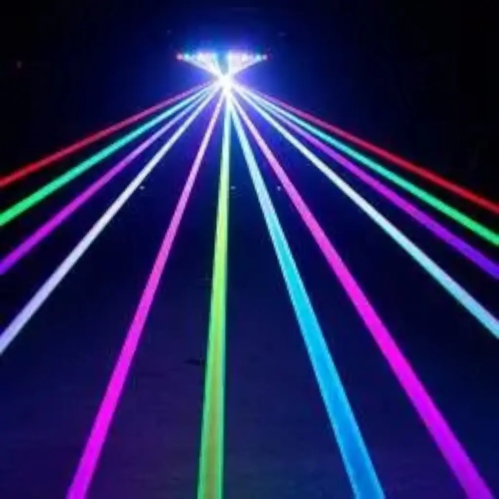 Bar with 6 Evolite RGB Motorised Lasers