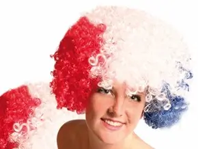 Curly France Supporter Wig