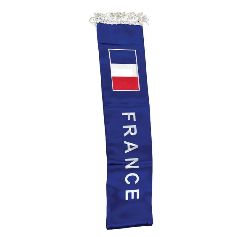 Satin Fabric Scarf for Supporter France 135x15cm