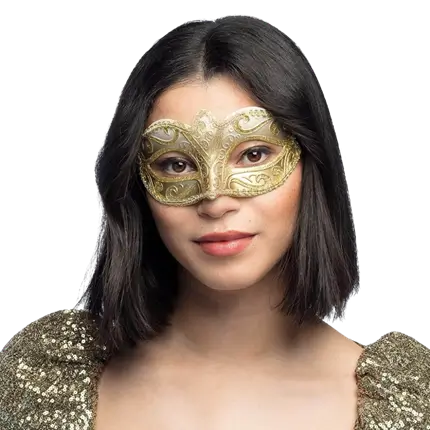 Gilded Venetian mask with motifs