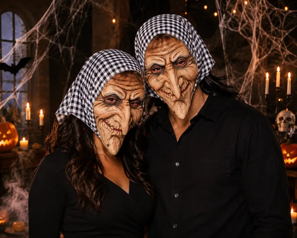 Witch Face Mask with Hood