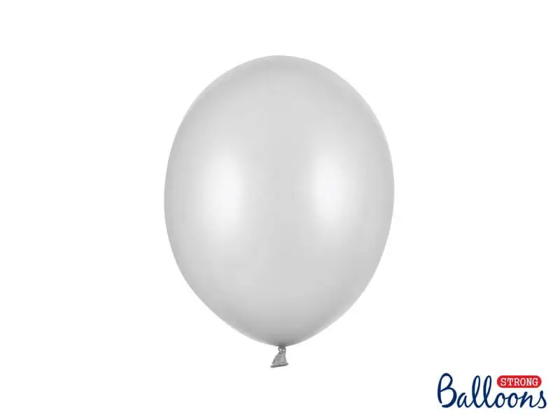 Pack of 10 Silver Metallic Balloons