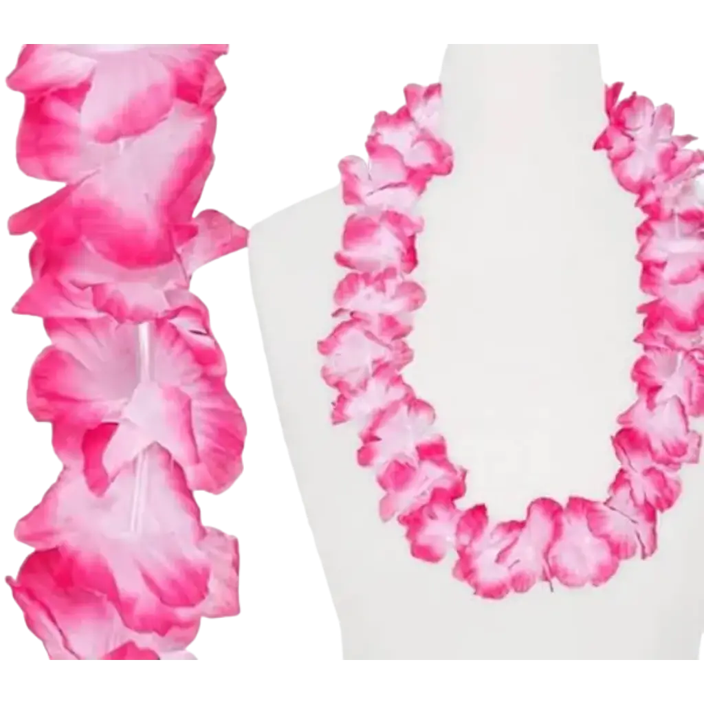 Pink and White Hawaiian Flower Necklace