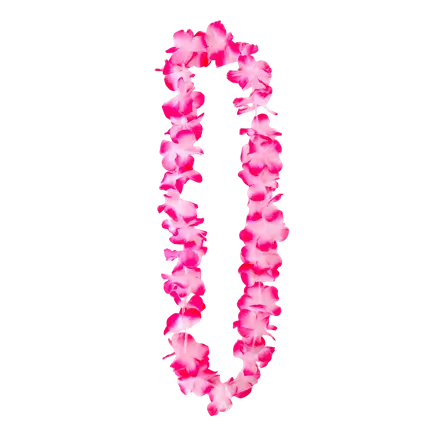 Pink and White Hawaiian Flower Necklace