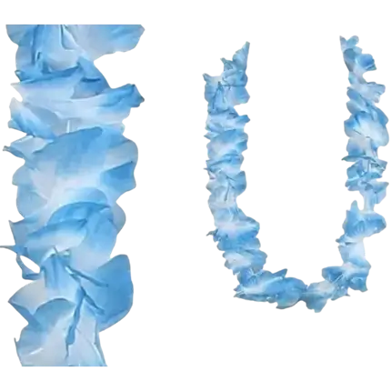 Blue and White Hawaiian Flower Necklace