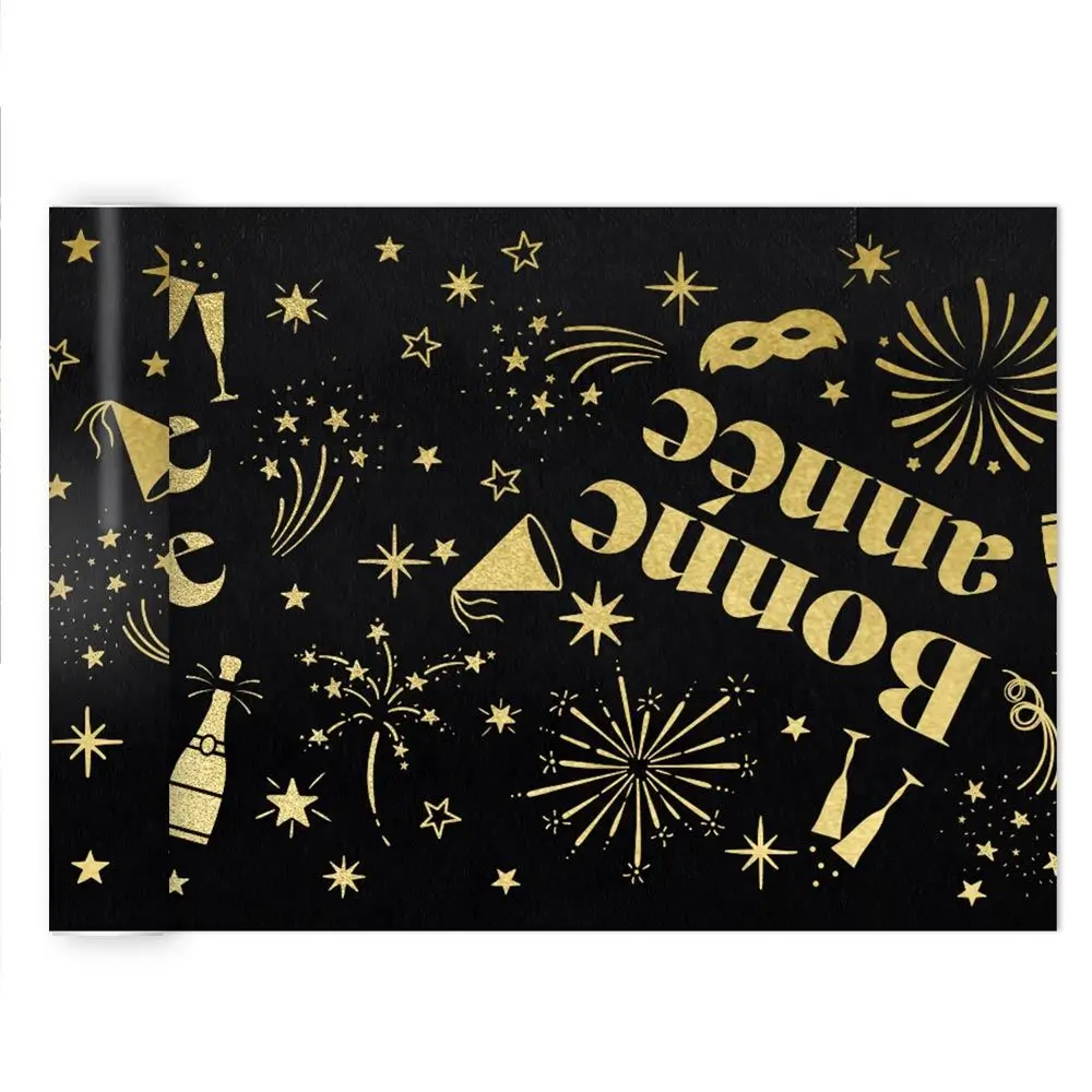 Table Runner “Happy New Year” Black – 4 meters