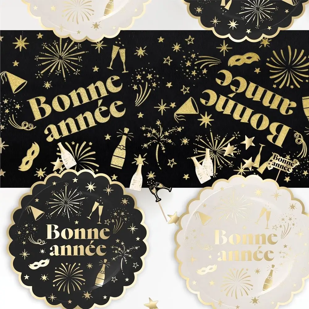 Table Runner “Happy New Year” Black – 4 meters