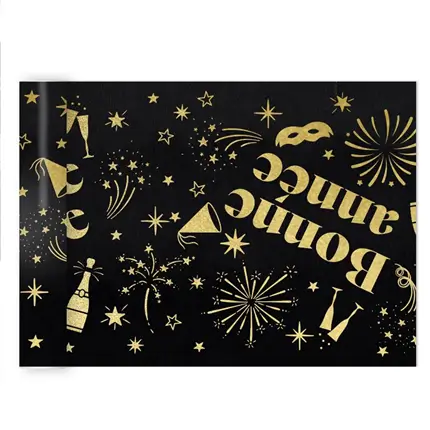 Table Runner “Happy New Year” Black – 4 meters