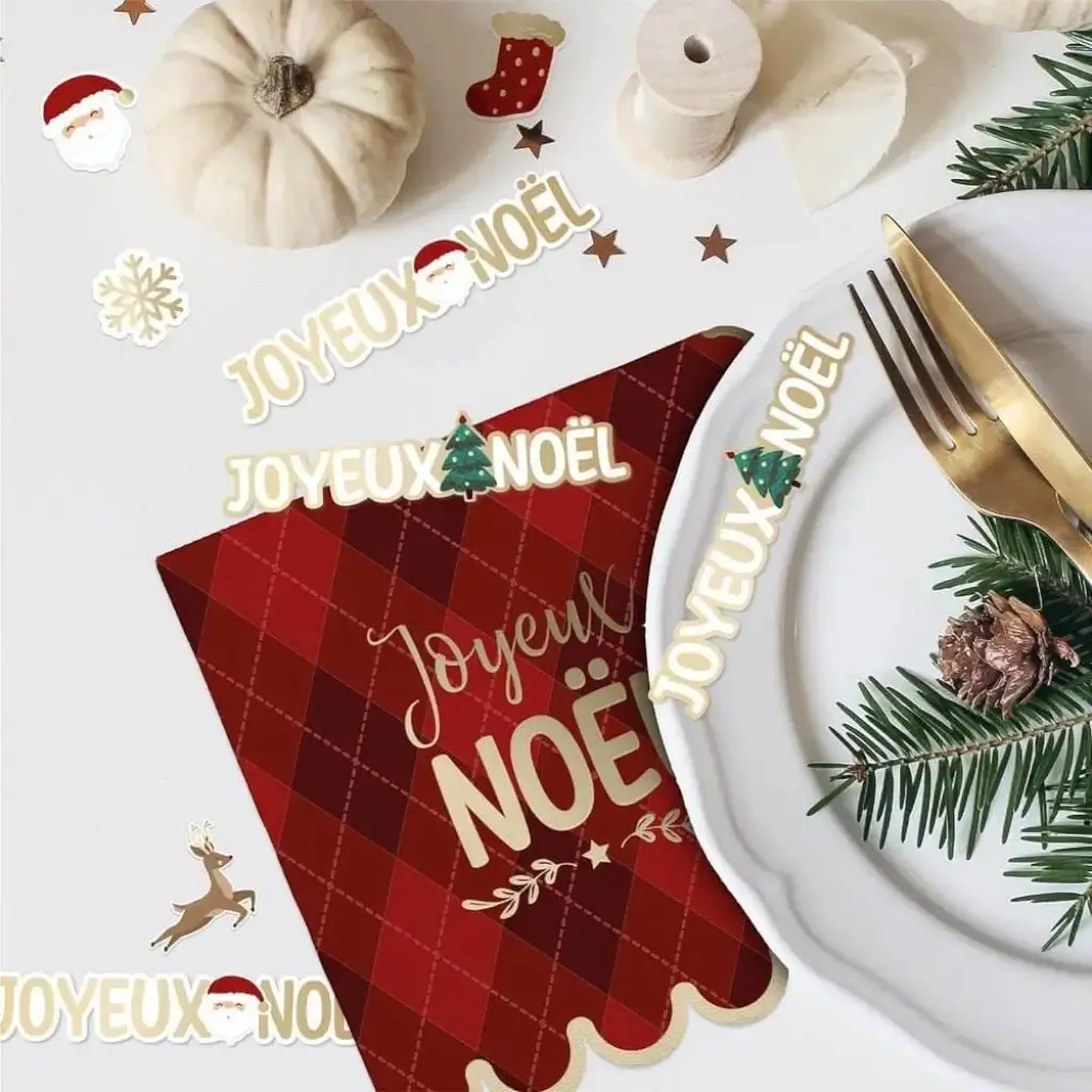 Merry Christmas" Christmas table decoration duo - Set of 20