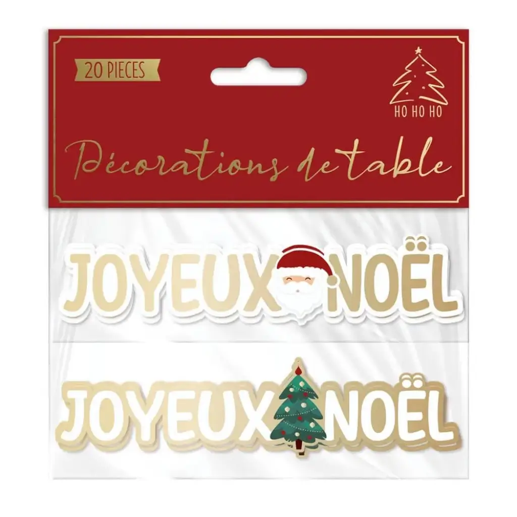 Merry Christmas" Christmas table decoration duo - Set of 20