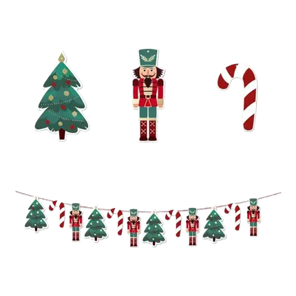 Decorative Christmas garland Nutcracker 2 metres