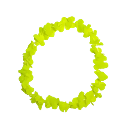Neon Yellow Hawaiian Flower Necklace