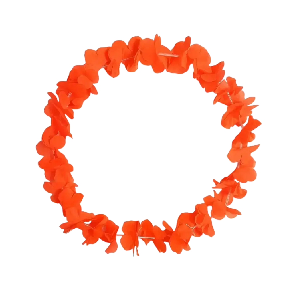 Neon Orange Hawaiian Flower Necklace