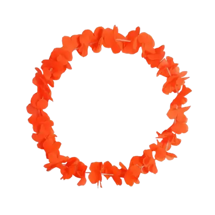 Neon Orange Hawaiian Flower Necklace