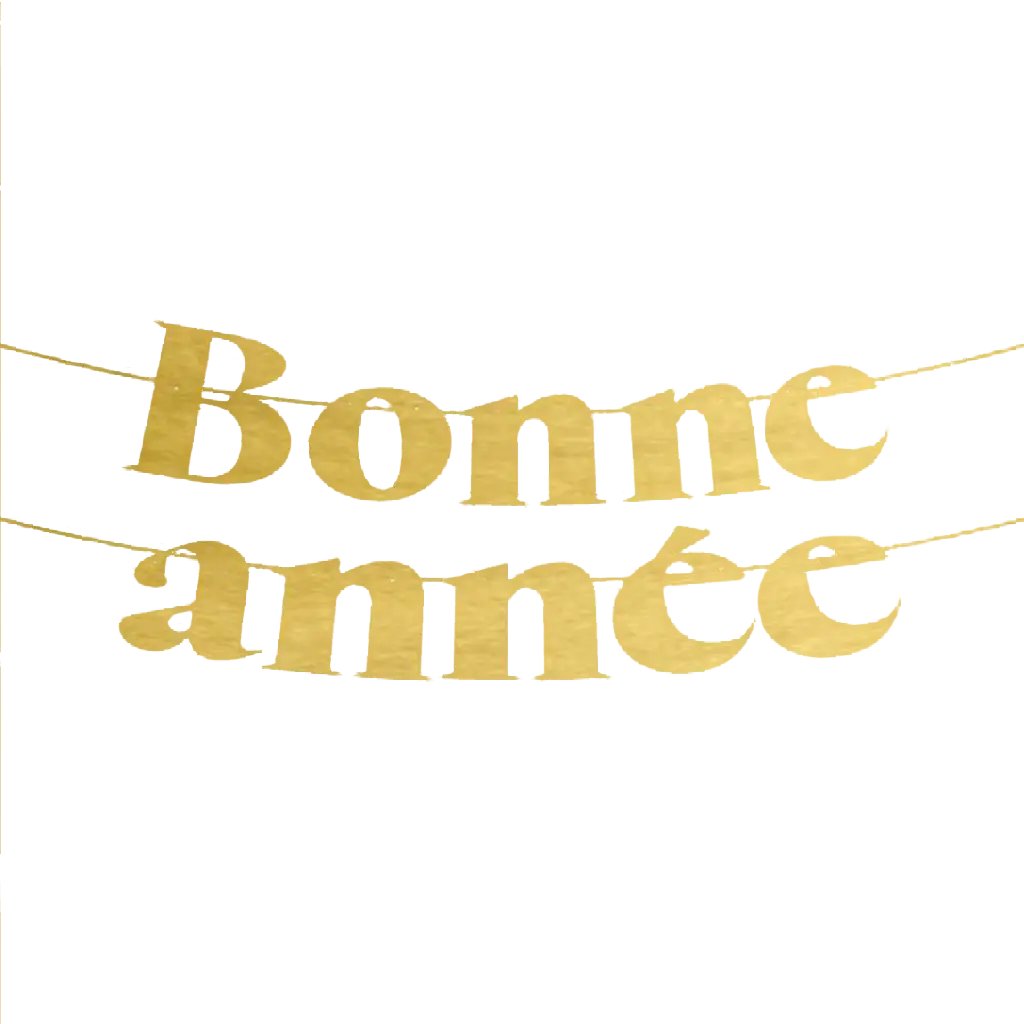 Black and gold "Happy New Year" letter garland 3 metres