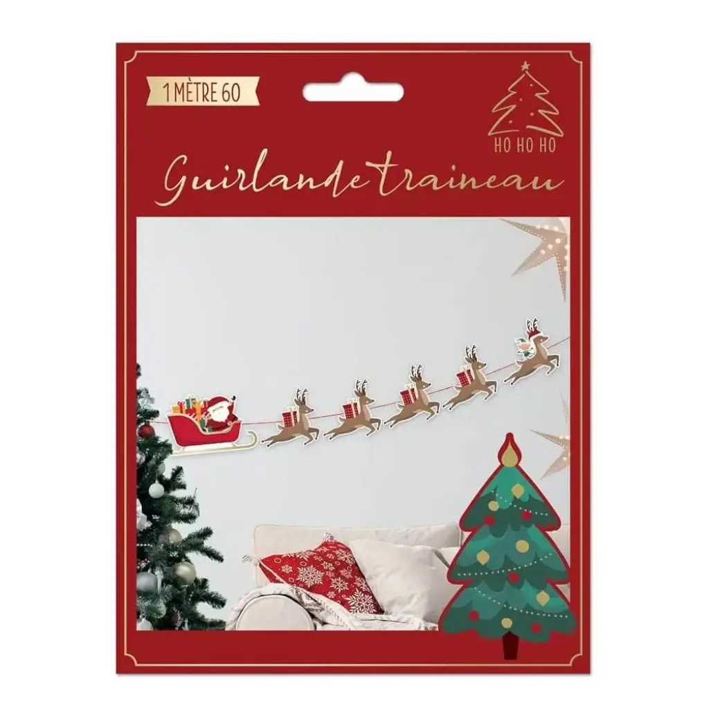 Christmas sleigh garland 1.60 metres