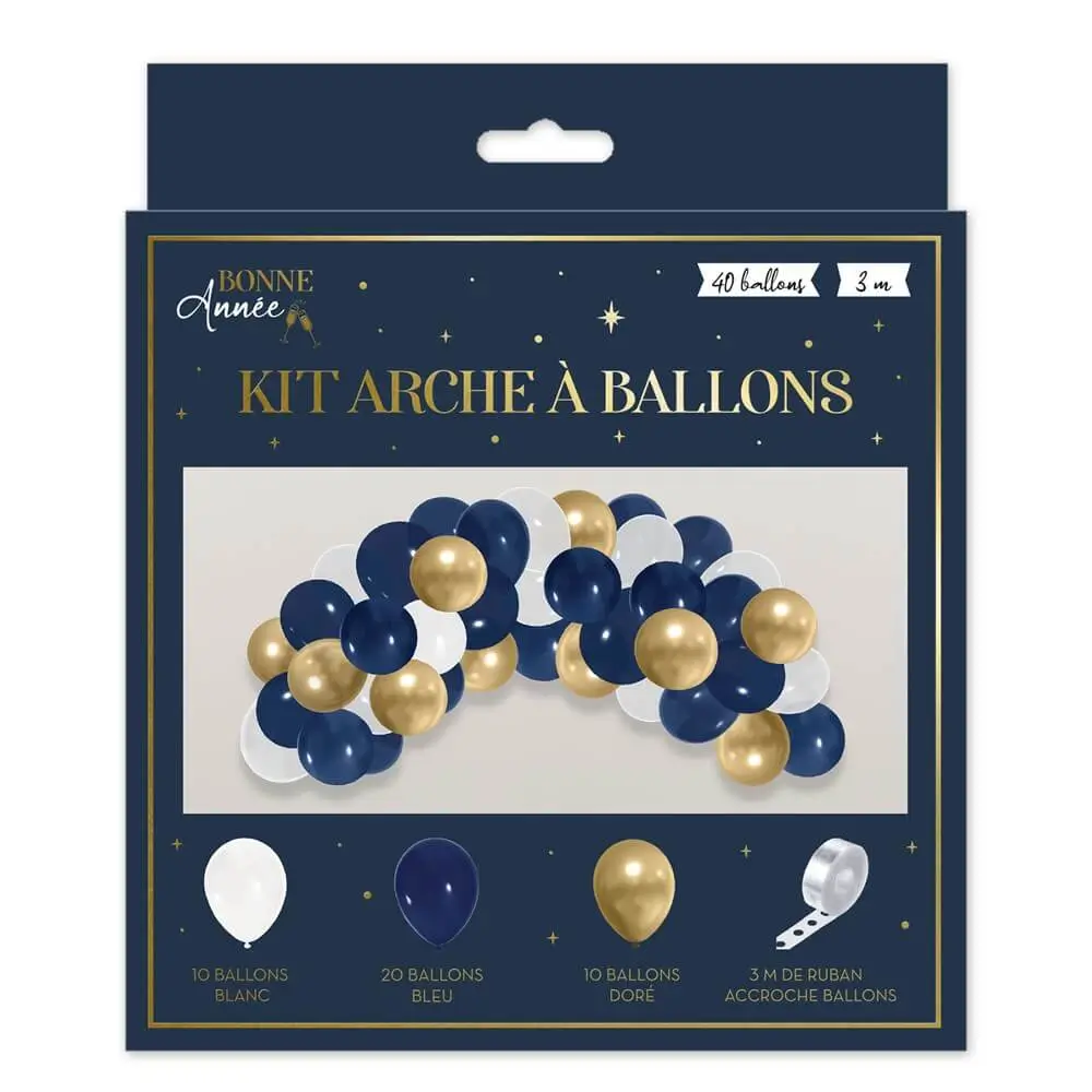 Happy New Year Balloon Arch Kit - 40 Balloons