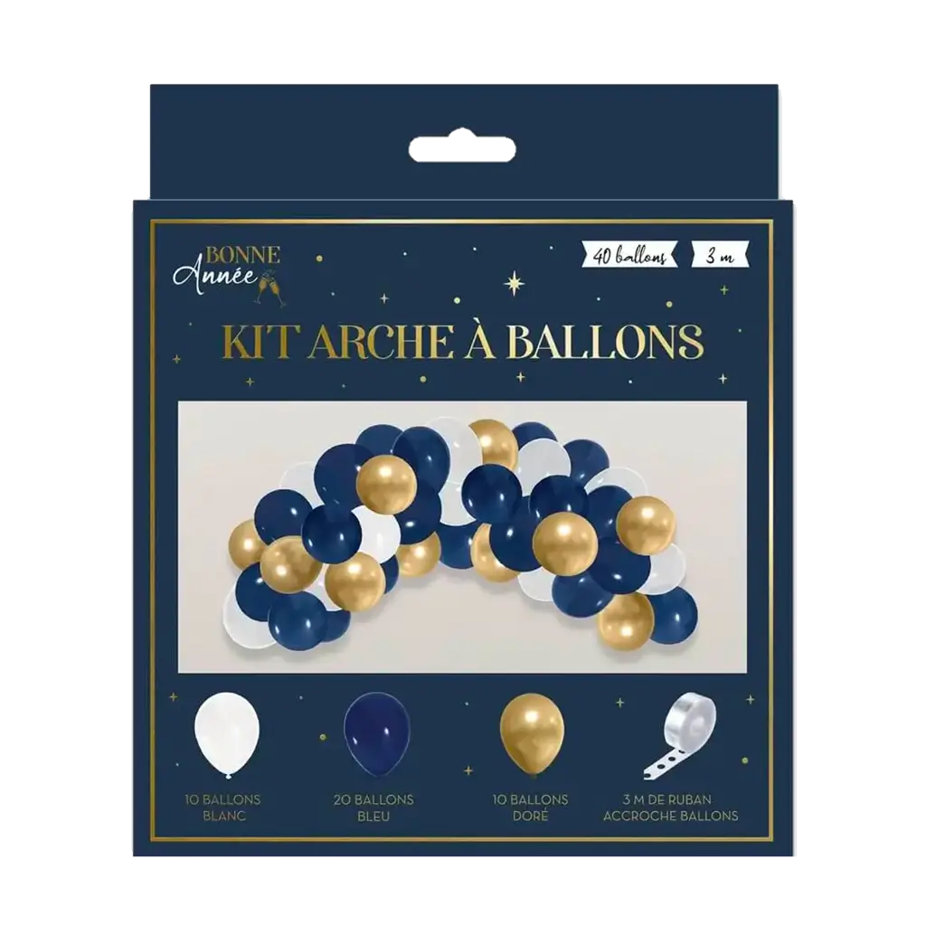 Happy New Year Balloon Arch Kit - 40 Balloons