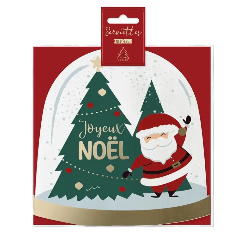 Christmas Snowball Rounded Napkins - Set of 10