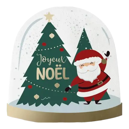 Christmas Snowball Rounded Napkins - Set of 10