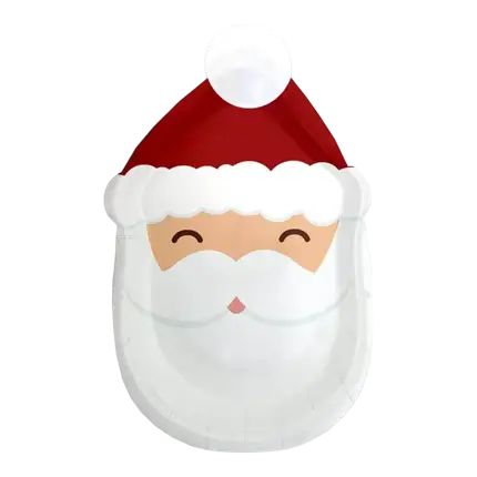 Father Christmas Dessert Plate - Set of 6