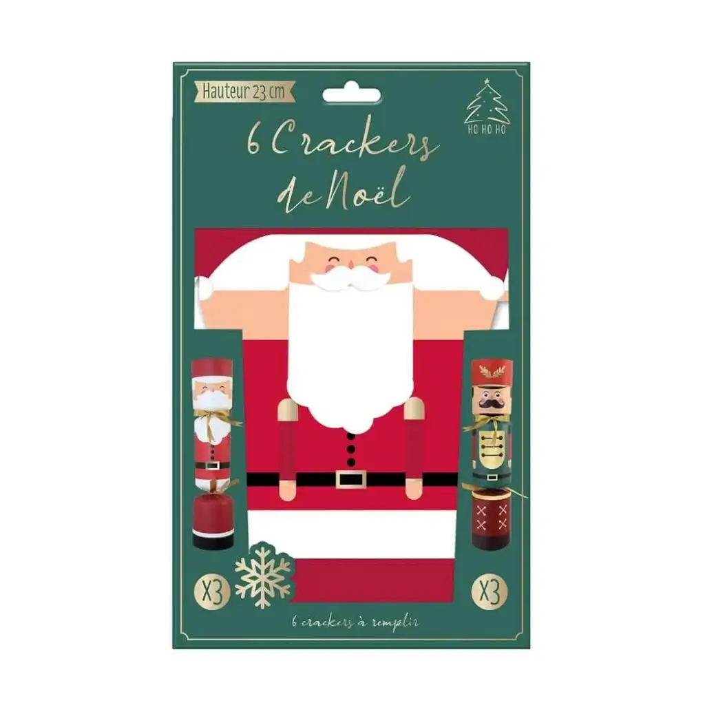 Christmas Crackers Father Christmas and The Nutcracker - Set of 6