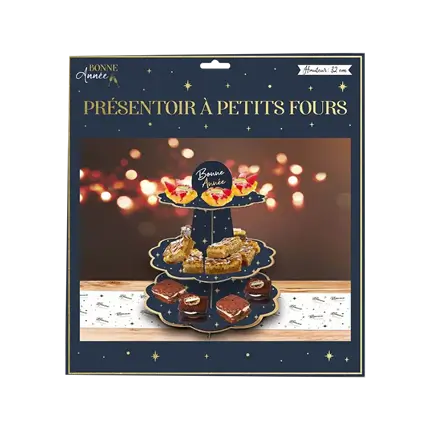 Petits Fours Happy New Year display stand