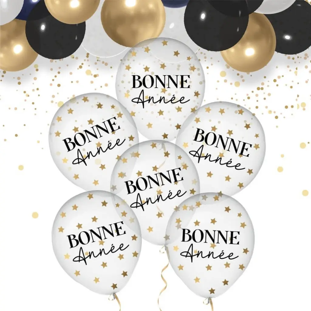 Happy New Year Confetti Balloons - Set of 6