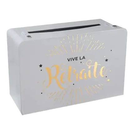Vive la Retraite White & Gold money box