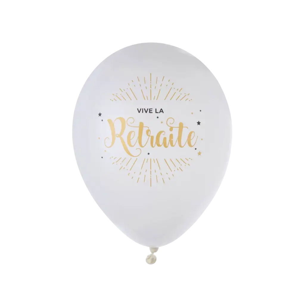 Vive la retraite balloon - Set of 8