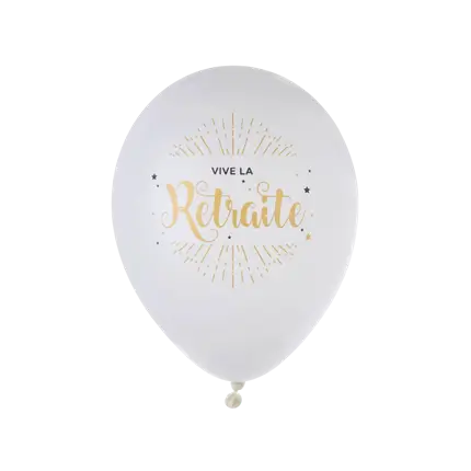 Vive la retraite balloon - Set of 8