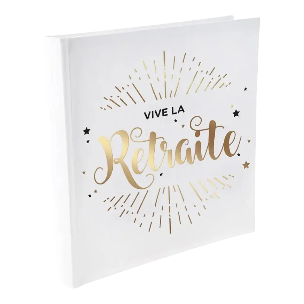 Vive la Retraite metallic guest book