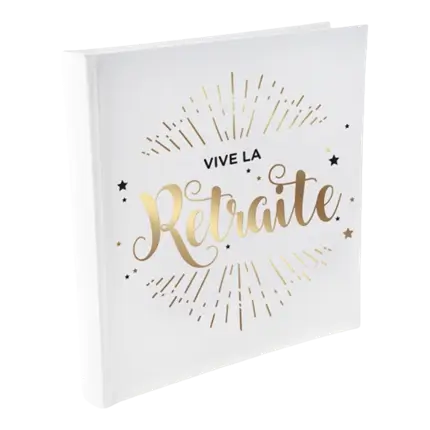 Vive la Retraite metallic guest book