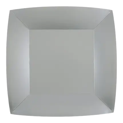 Small Square Silver Plate 18cm - Set of 10