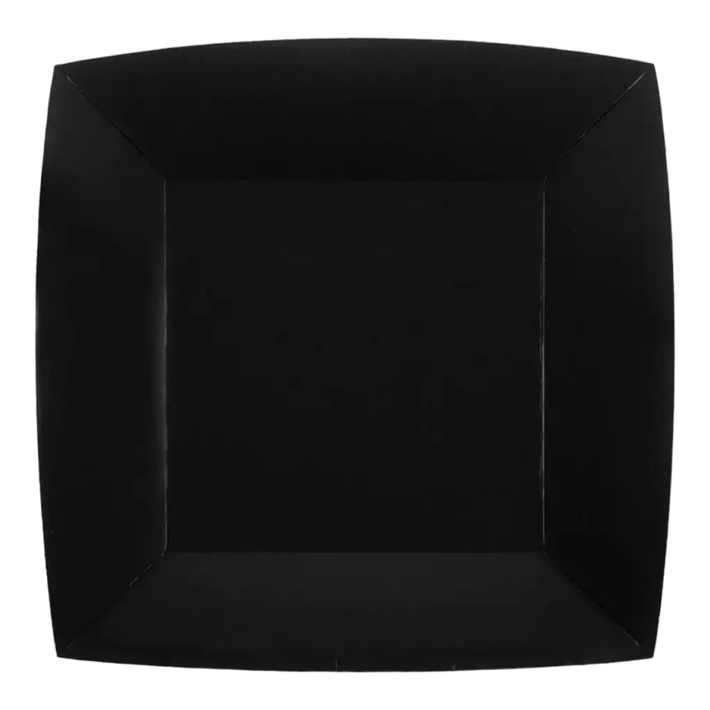 Small Square Black Plate 18cm - Set of 10