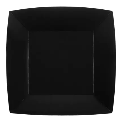 Small Square Black Plate 18cm - Set of 10