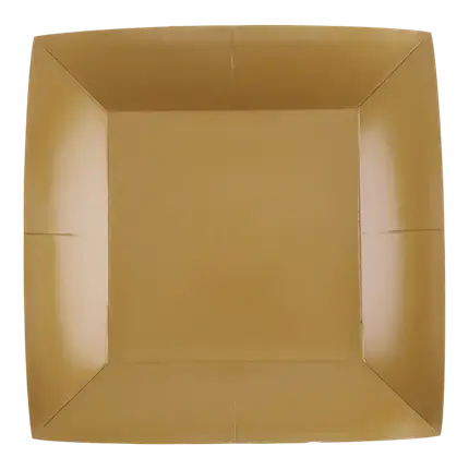 Large Square Gold Plate 23cm - Set of 10