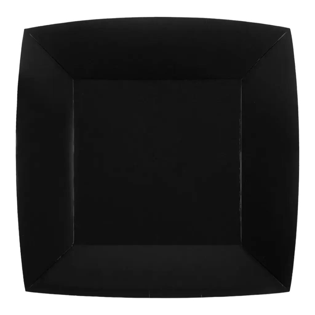 Large Square Black Plate 23cm - Set of 10